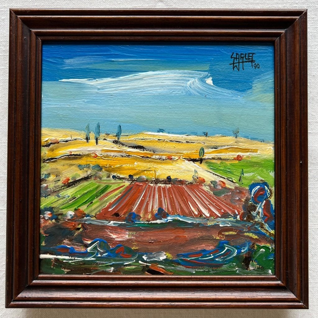 Schilderij Werner Sarlet (surrealisme) – Olieverf op paneel, Peinture à l'huile, Panneau, Enlèvement, Daté