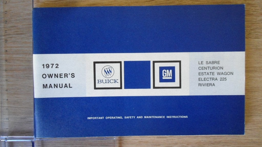 1972 Buick Riviera. First edition original Owner's Manual., Autos : Divers, Modes d'emploi & Notices d'utilisation, Enlèvement ou Envoi