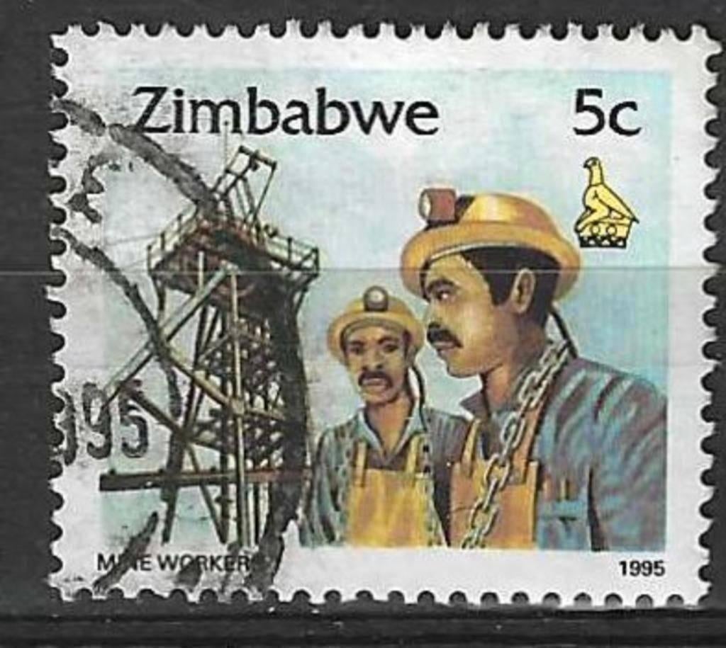 Zimbabwe 1995 - Yvert 316 - Mijnwerker (ST), Postzegels en Munten, Verzenden, Zimbabwe, Gestempeld