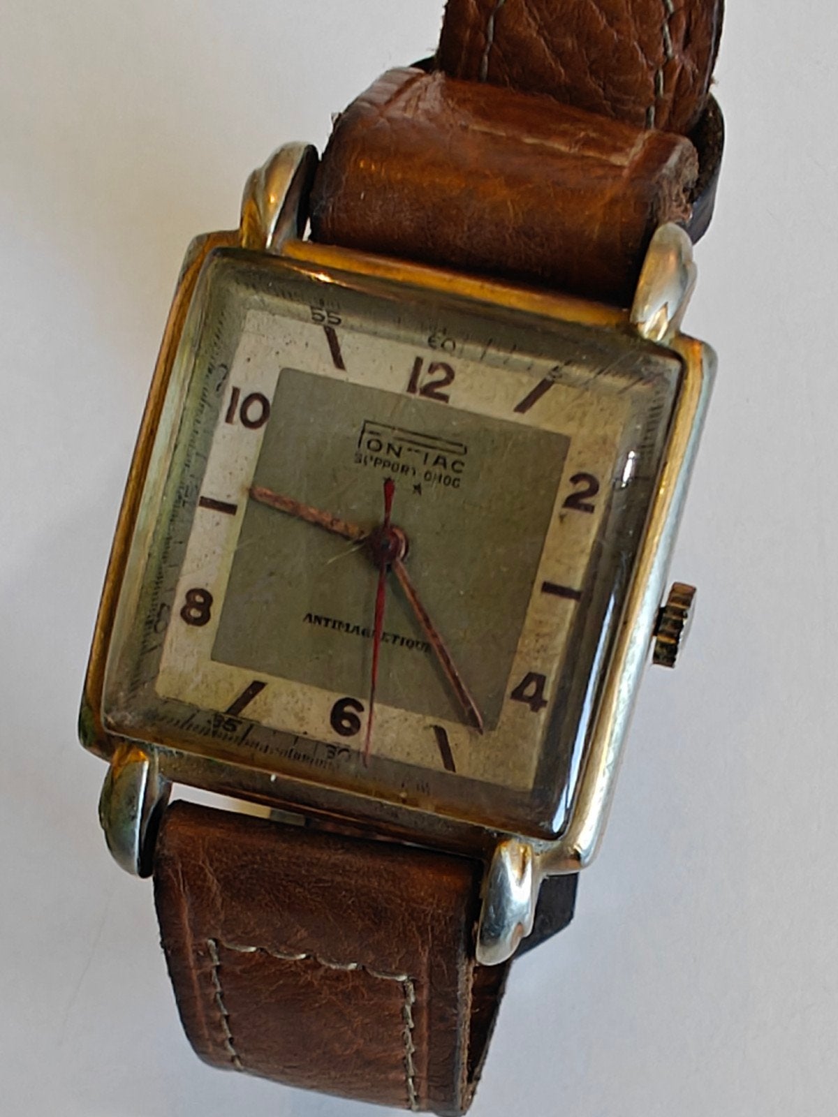 Pontiac art déco 1930, Bijoux, Sacs & Beauté, Montres | Anciennes | Antiquités, Enlèvement ou Envoi, Acier