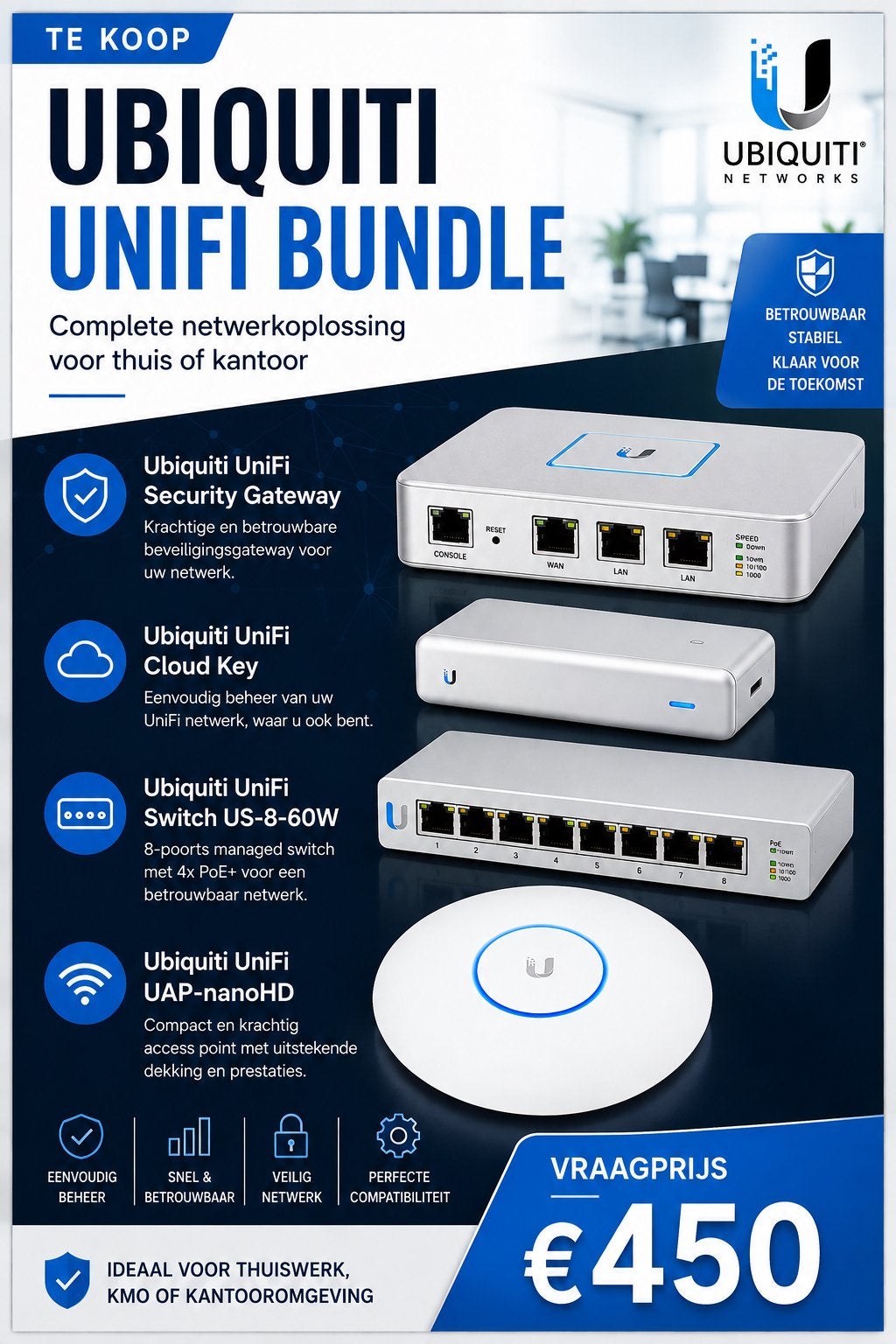 Ubiquiti unify bundel, Computers en Software, Netwerk switches, Ophalen, Zo goed als nieuw