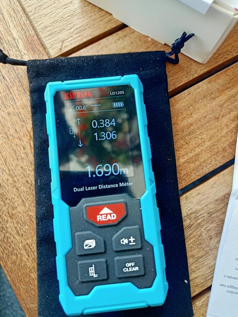 Kiprim dubbele laser afstandsmeter met hoekmeter 2x60 meter, Doe-het-zelf en Bouw, Ophalen