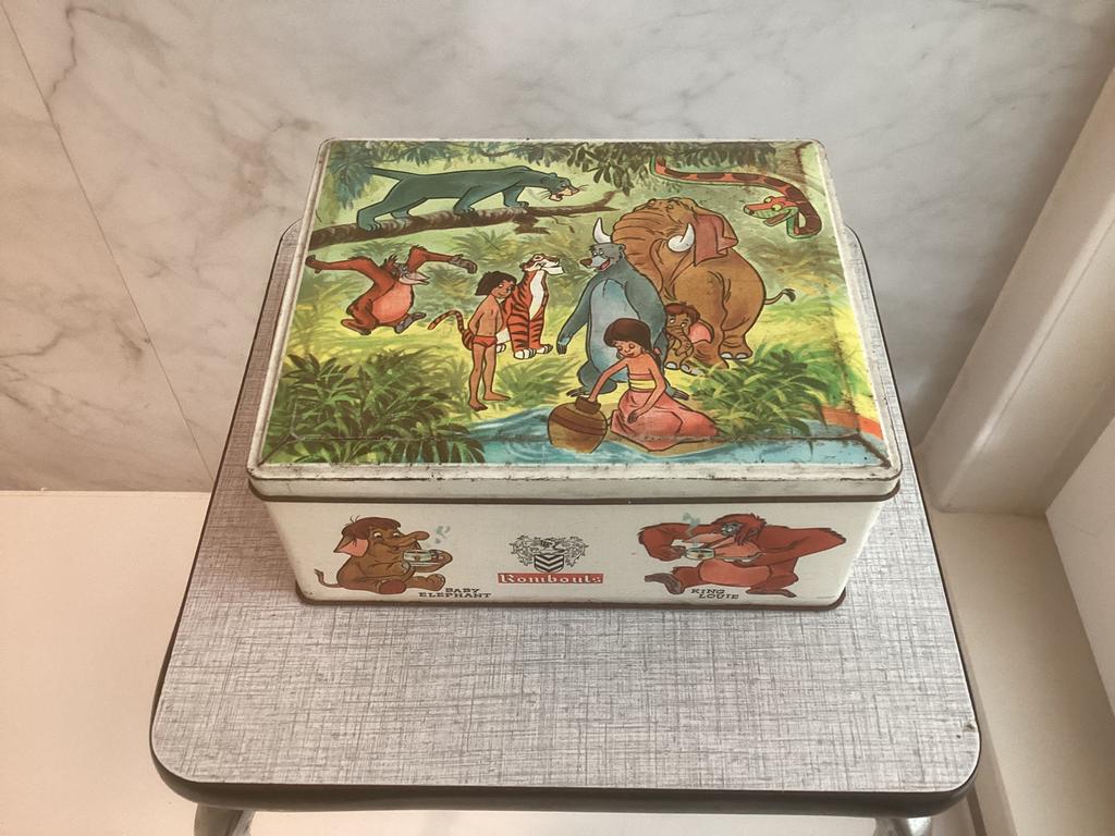Blikken doosje Rombouts. Junglebook., Verzamelen, Blikken, Ophalen of Verzenden, Zo goed als nieuw, Koffie