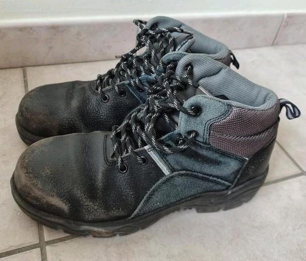 Gebruikte Parkside 41,5 veiligheidsschoenen voor heren., Zwart, Werkschoenen, Gedragen, Parkside