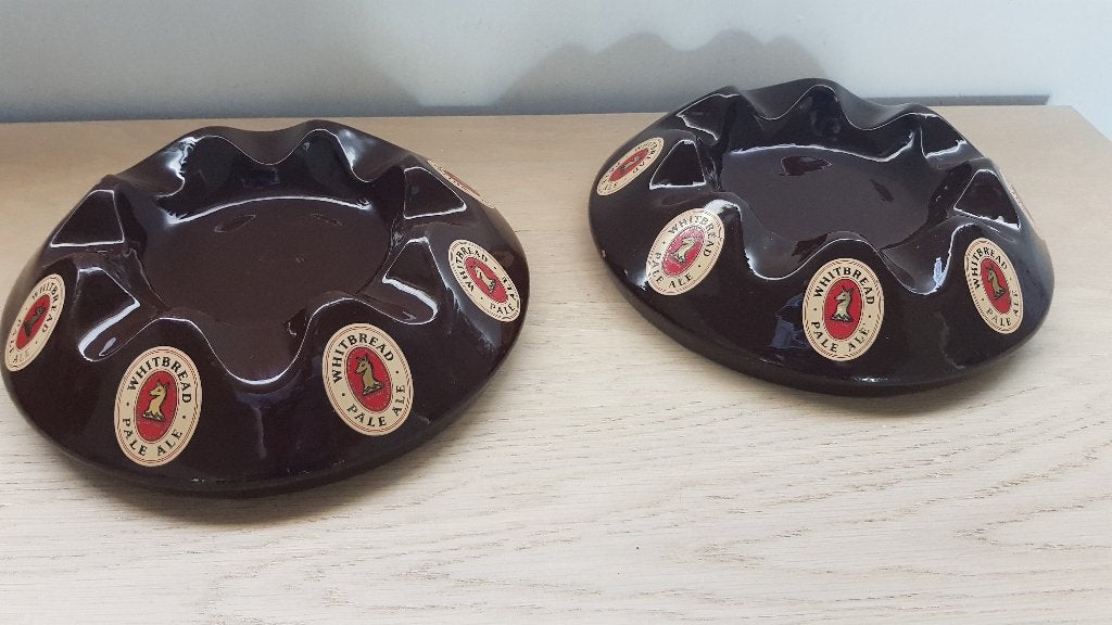 2 stuks grote asbak van Pale-Ale WHITBREAD, Verzamelen, Ophalen of Verzenden, Zo goed als nieuw, Overige typen, Overige merken