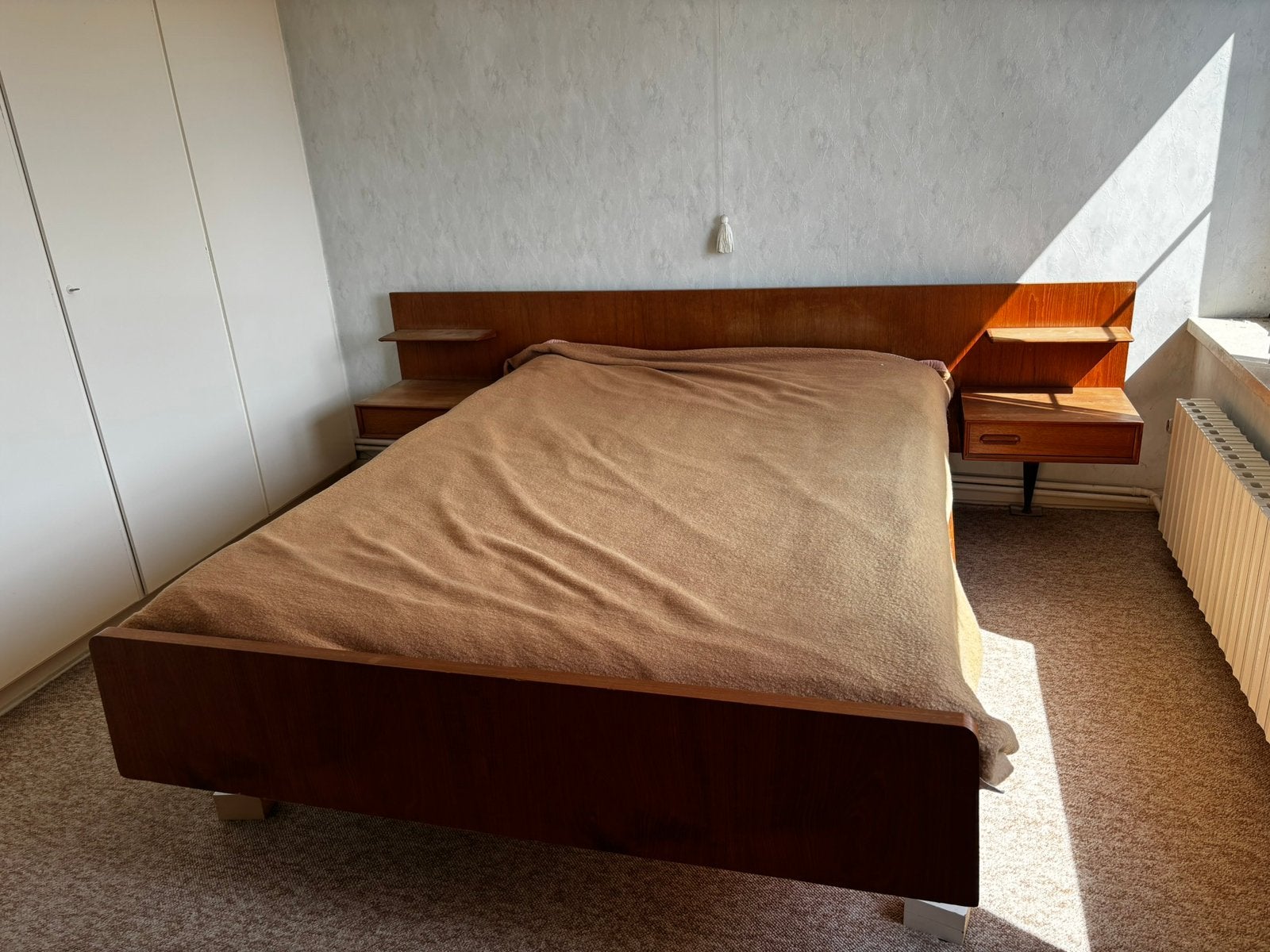 Vintage bed gratis Deerlijk, Ophalen, Gebruikt, Tweepersoons, 140 cm