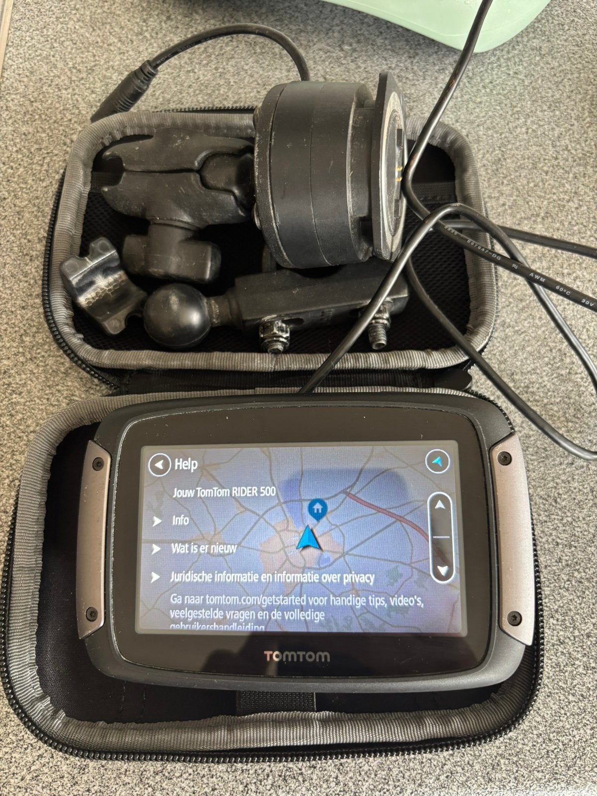 Tomtom rider 500 + ram mount, Motoren, Ophalen, Gebruikt