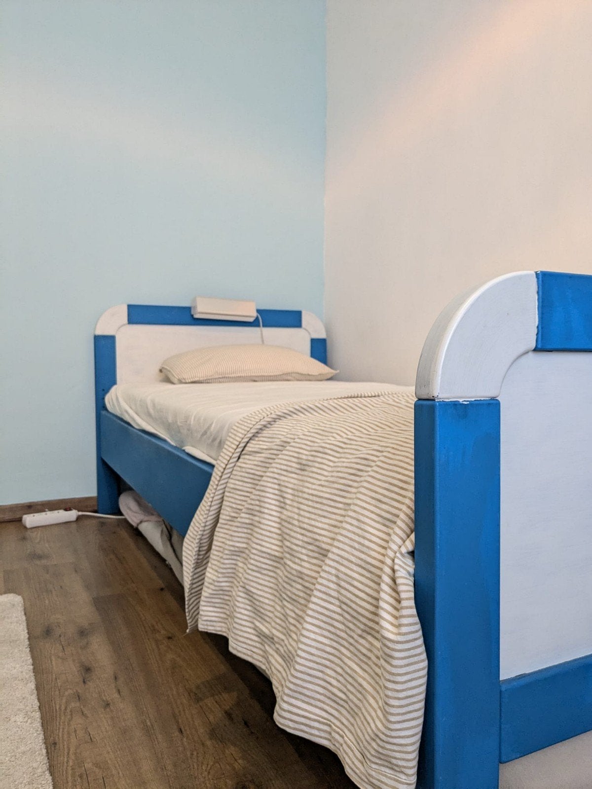Eenpersoonsbed met lattoflex en matras, Ophalen, Wit, Hout, 200 cm