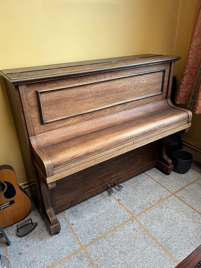 Buffetpiano, Muziek en Instrumenten, Piano's, Ophalen, Gebruikt, Bruin, Piano