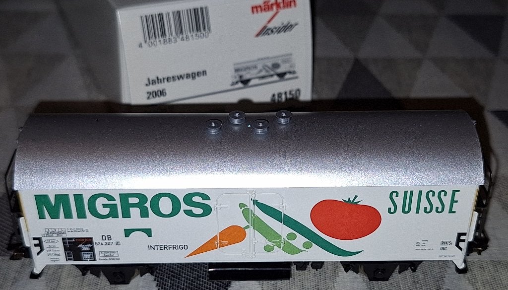 Märklin HO 48150 koelwagon "Migros Suisse" van de DB, Enlèvement ou Envoi, Comme neuf, Wagon, Märklin