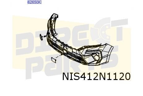 Nissan Townstar (1/22-) (XFK) voorbumper (bij ACC) (zwart) O, Neuf, -, -, Avant