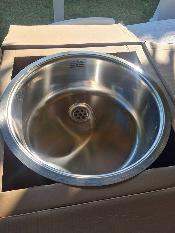 Spoelbak - wasbak inox, Doe-het-zelf en Bouw, Ophalen, Nieuw, Inox, Wastafel