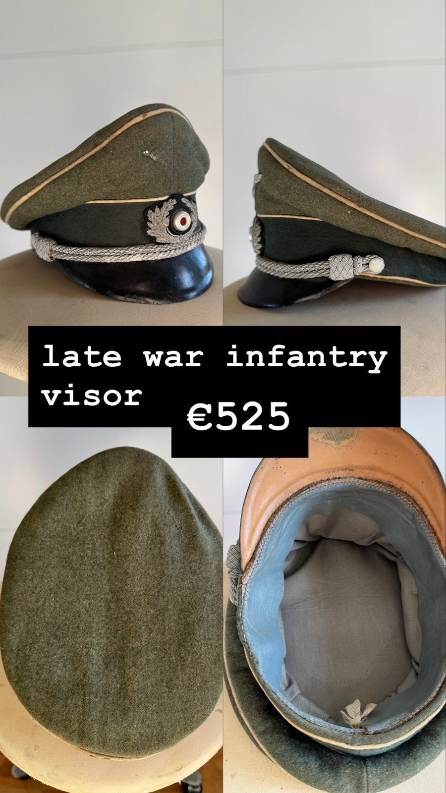 Schirmmütze kepie casquette infanterie heer wo2, Verzamelen, Ophalen