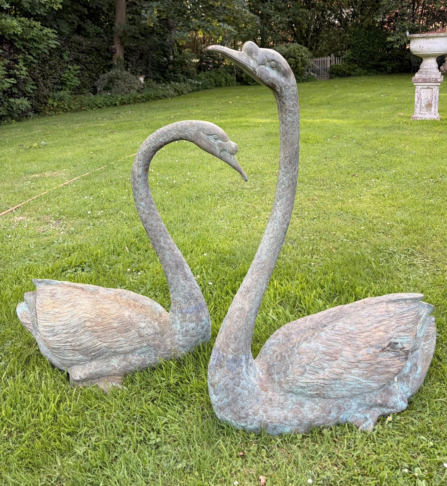 Bronzen Zwanen, Tuin en Terras, Tuinbeelden, Ophalen, Gebruikt