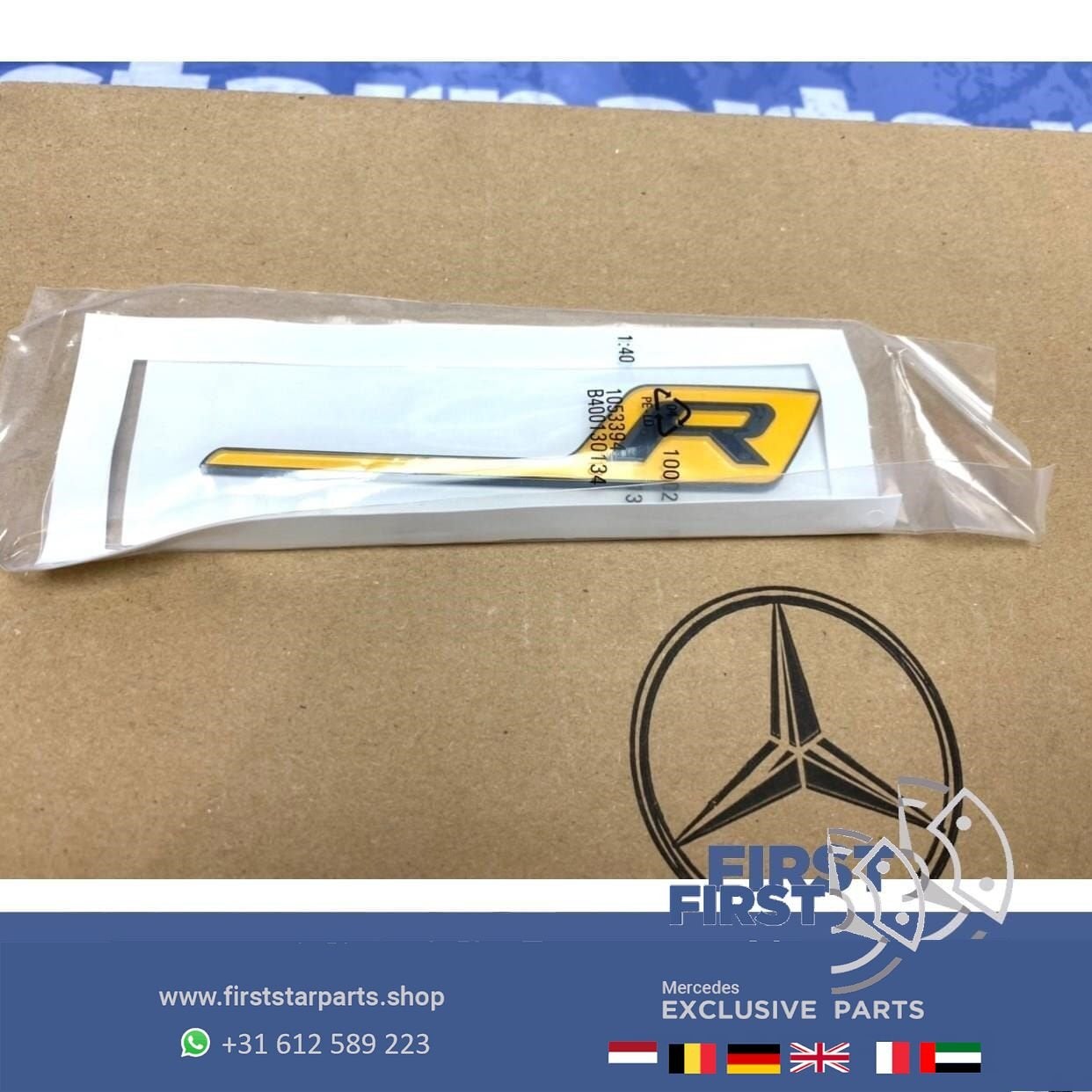 W190 C190 W290 X290 GT AMG R LOGO GEEL GTC GTS GTR 190 GELE, Auto-onderdelen, Gebruikt, -, Ophalen of Verzenden, -