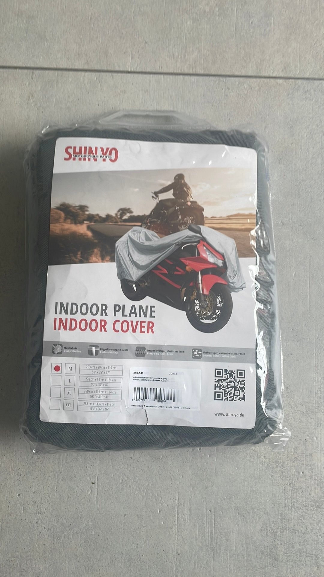 Housse de moto New Shinyo, Enlèvement