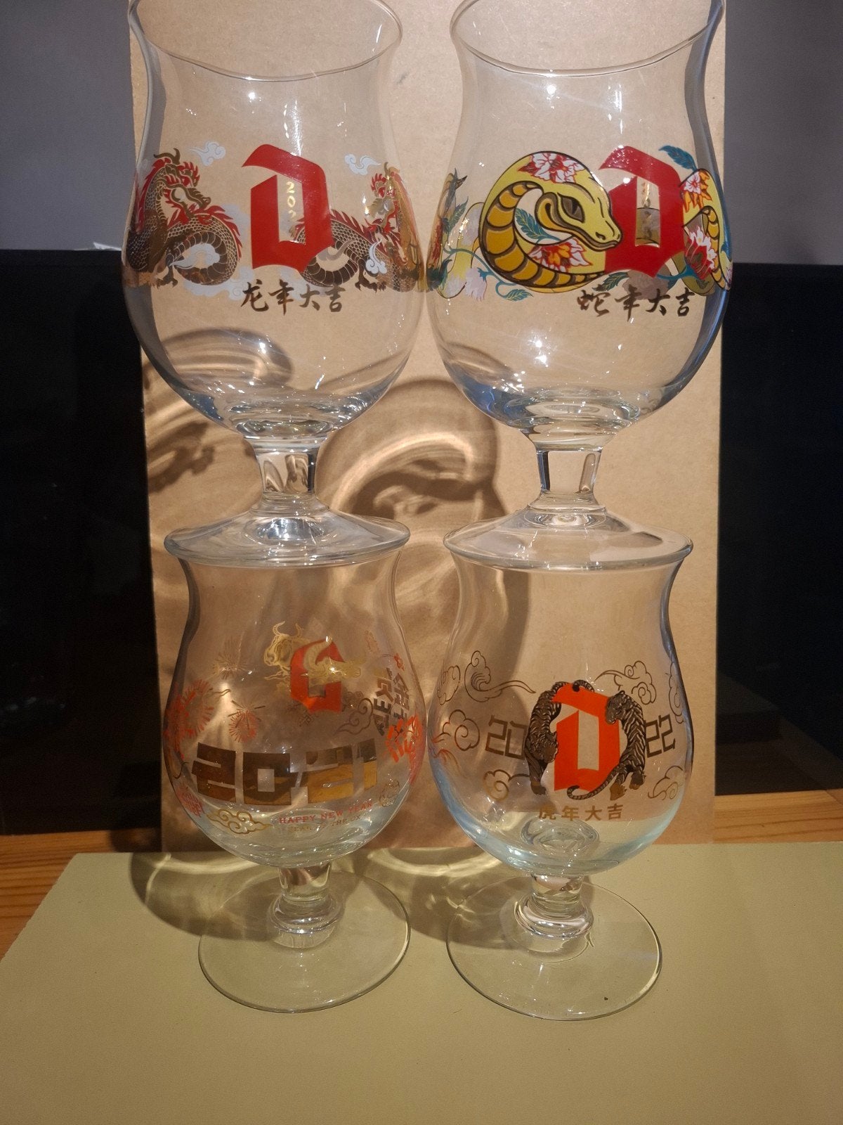 Vier duvel glazen Chinees nieuwjaar, Ophalen of Verzenden