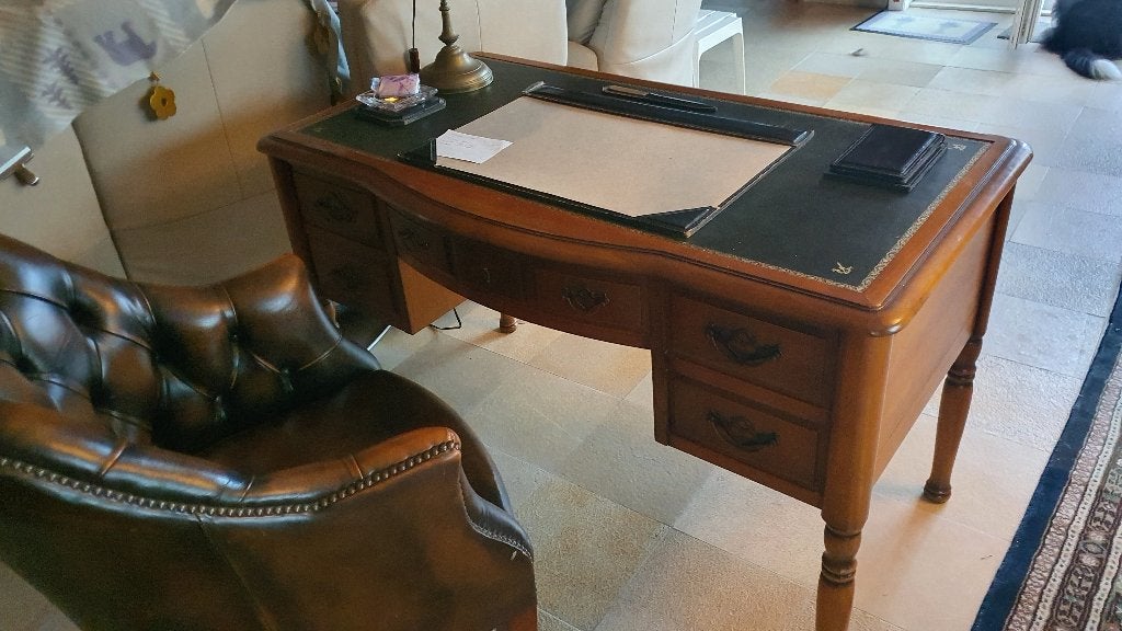 Bureau exécutif classique de style anglais  chaise pivotante, Autres types, Classique, Comme neuf, Brun
