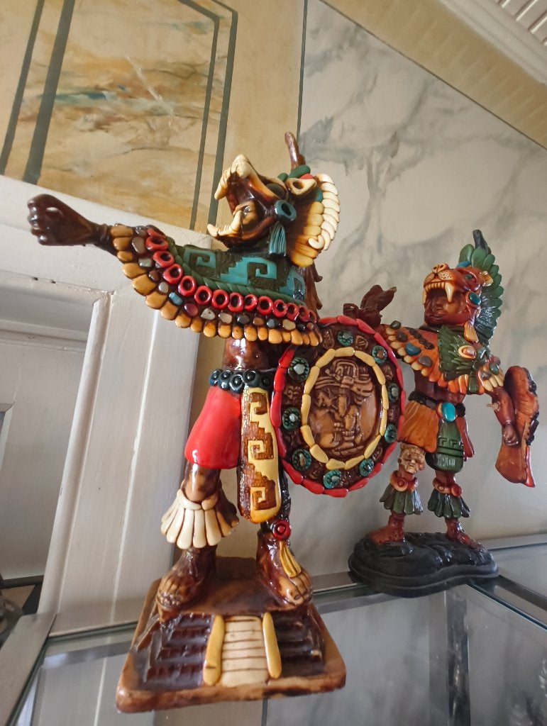Statue de guerrier aztèque mexicain Art populaire fait main, Antiquités & Art, Enlèvement, Statue