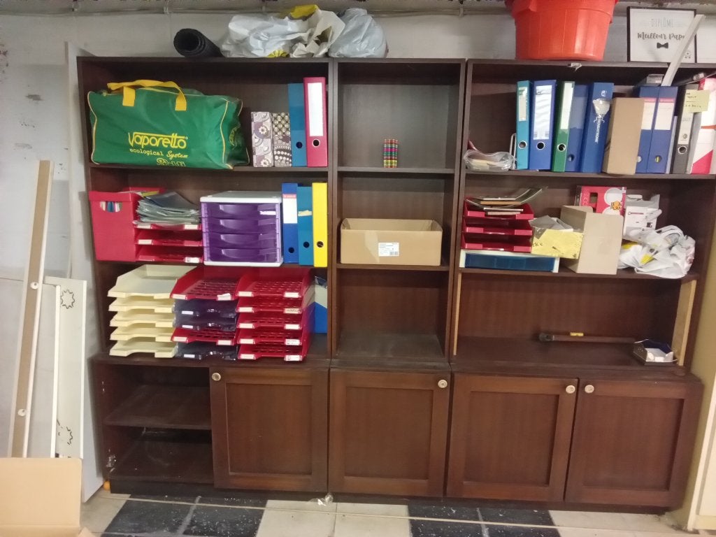 Armoire en bois demi bibliothèque gratis, Enlèvement, Utilisé