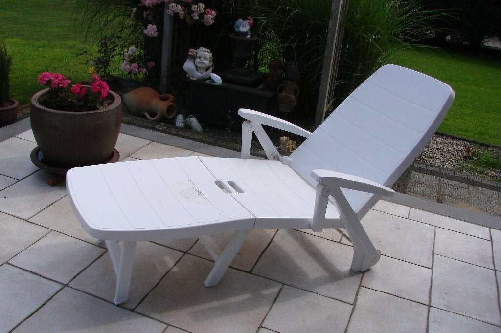 tuinrelax zetel ligbed, Ophalen, Zo goed als nieuw, Kunststof, Inklapbaar