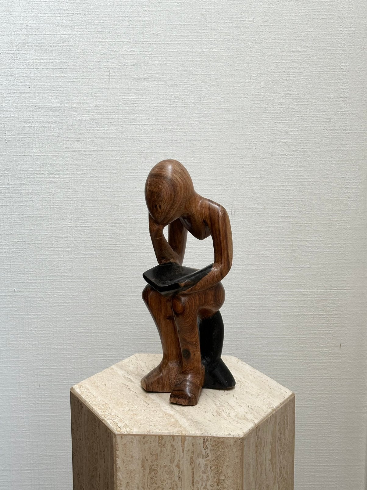 Vintage Afrikaanse Sculptuur “De Denker”, Antiek en Kunst, Kunst | Beelden en Houtsnijwerken, Beeld, Brons, Vrouw, Modern, Ophalen