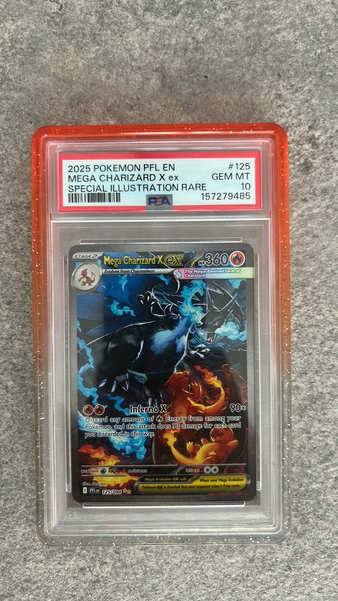 Mega charizard psa 10, Ophalen of Verzenden, Zo goed als nieuw