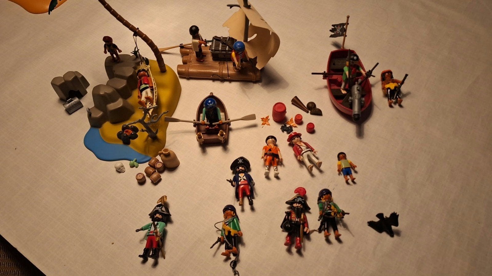 Lot de pirates Playmobil, île, bateau, Enlèvement ou Envoi, Utilisé, Pièces détachées, Figurines