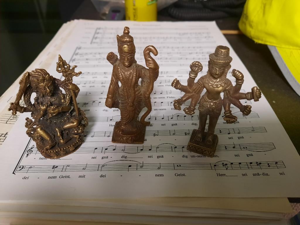 Miniatuur bronzen beeldjes, Ophalen, Religie
