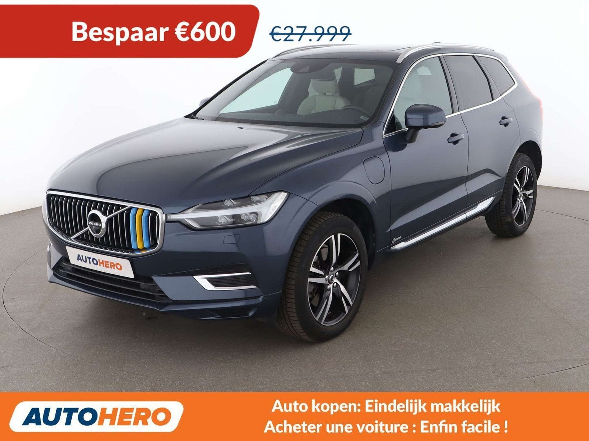 Volvo XC60 2.0 T8 Plug-in Hybrid Inscription AWD, Autos, Cuir, Achat, 408 ch, Beige