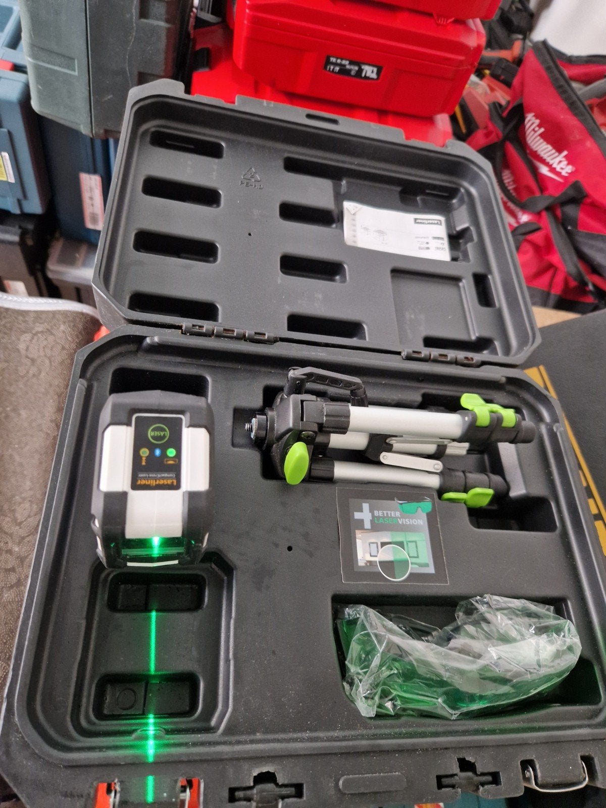 laser laserliner vert avec les trépied, Bricolage & Construction, Instruments de mesure, Enlèvement, Neuf, Autres appareils de mesure ou compteurs