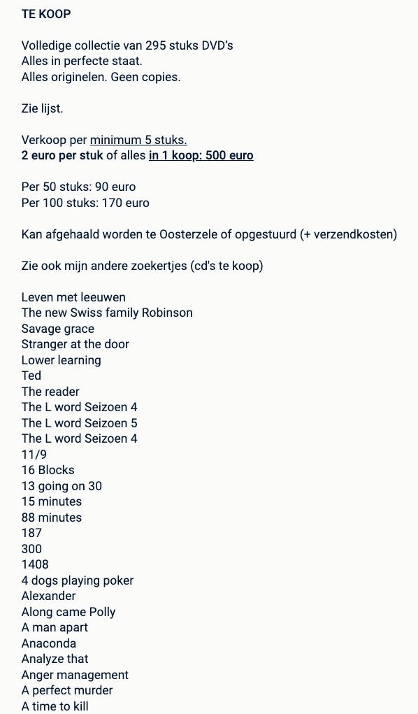 DVD Collectie 295 stuks, Cd's en Dvd's, Dvd's | Overige Dvd's, Alle leeftijden, Ophalen, Zo goed als nieuw