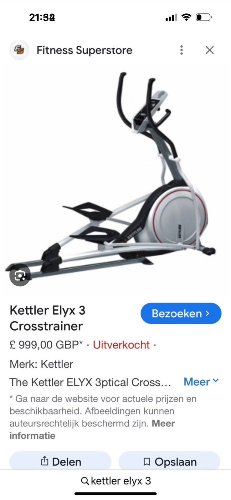 Kettler elyx crosstrainer, Ophalen, Zo goed als nieuw, Crosstrainer