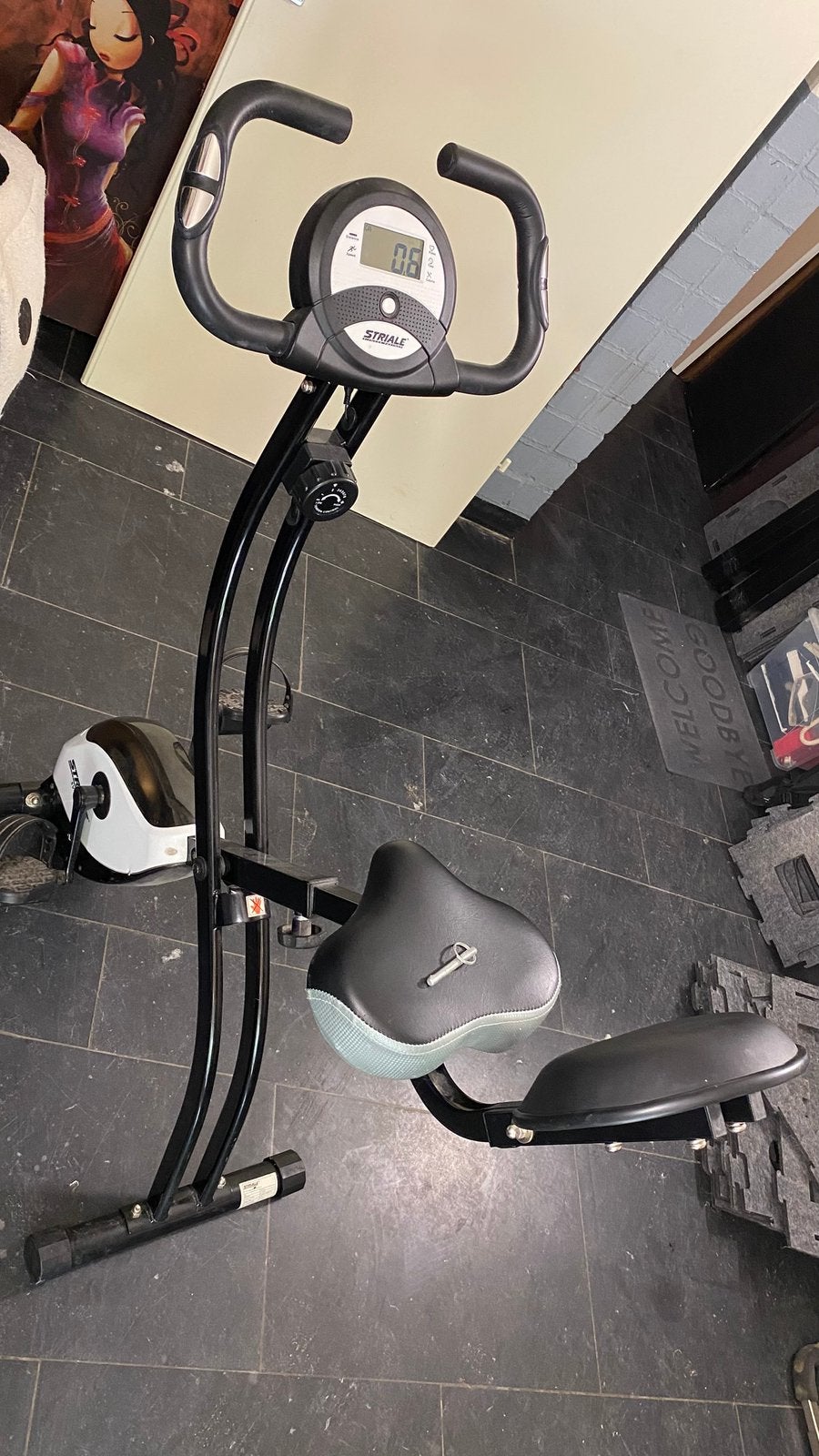 Vélo d’appartement magnétique pliant avec dossier, Sports & Fitness, Enlèvement, Utilisé