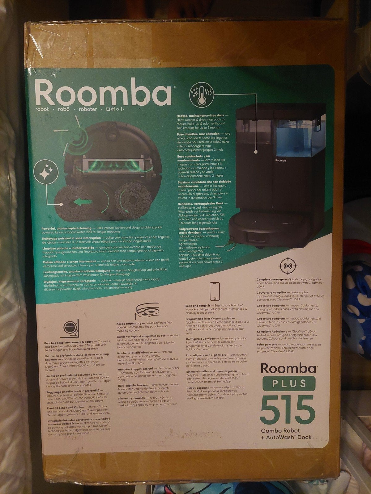 Nieuwe iRobot Roomba Plus 515 Combo + AutoWash Dock, Bedienbaar via app, IRobot, Nieuw, Robotstofzuiger