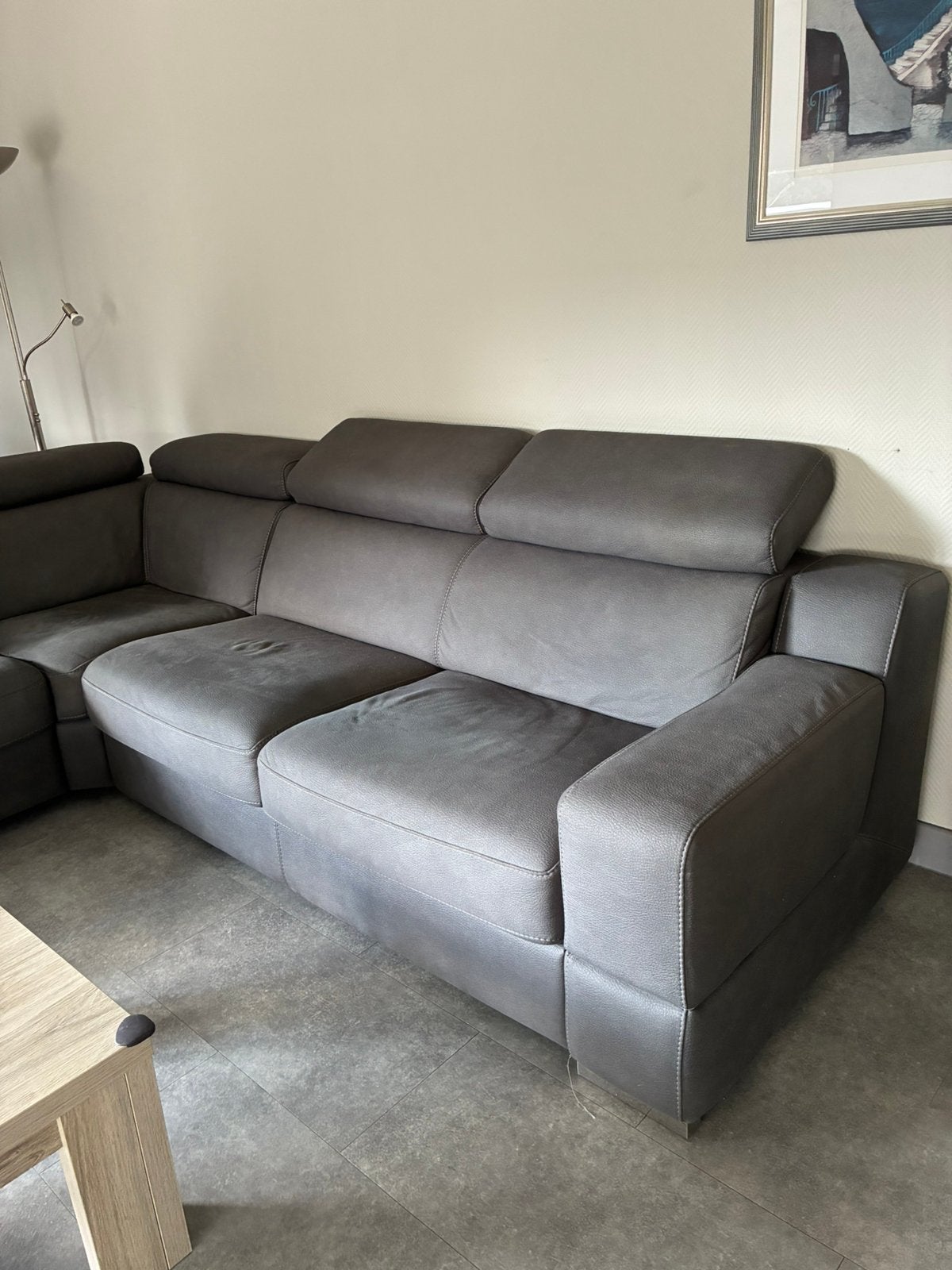 Grijze salon, Ophalen, Zo goed als nieuw, Kunststof, Modern