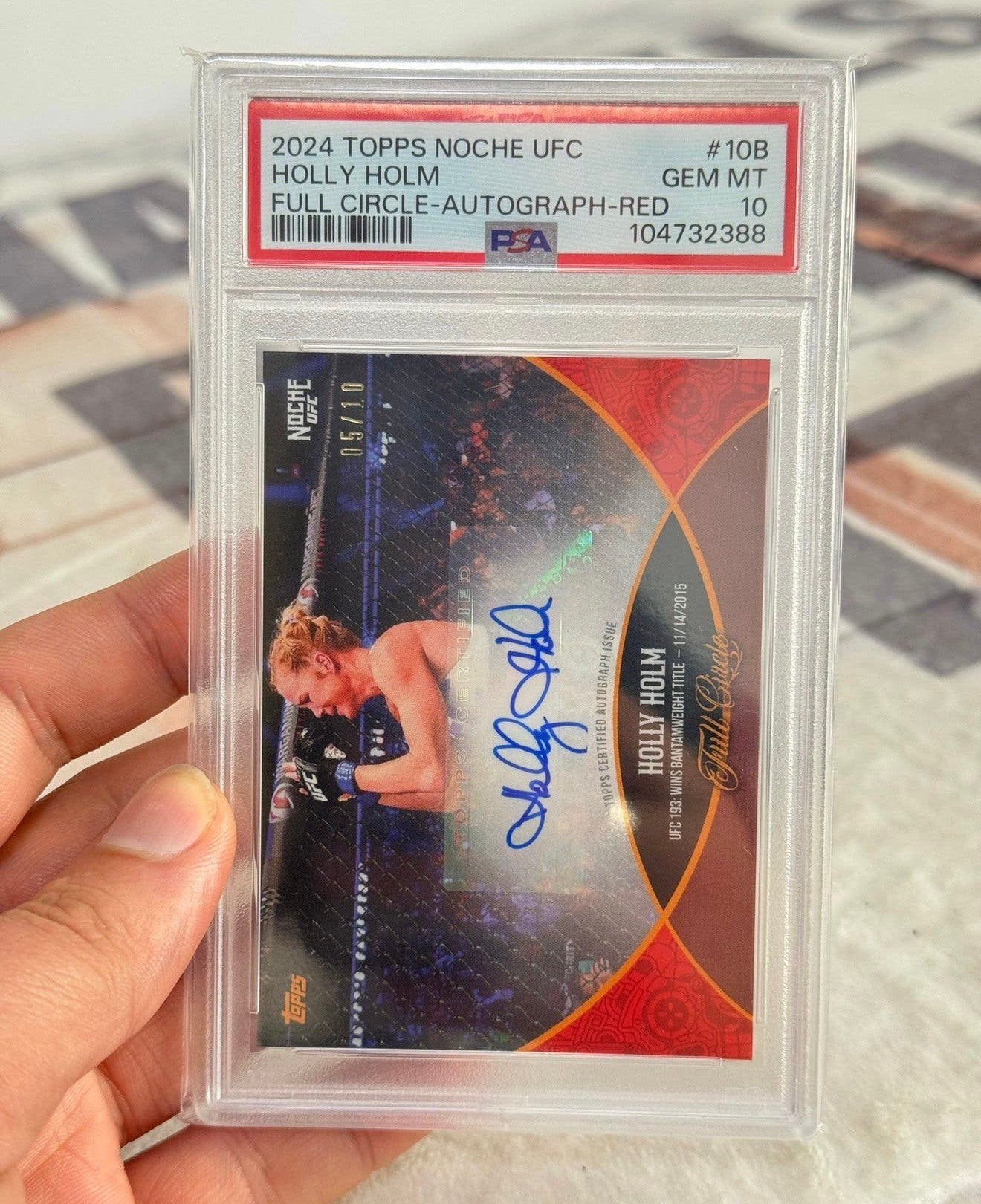 2024 TOPPS NOCHE UFC HOLLY HOLM FULL CIRCLE-AUTOGRAPH psa-10, Ophalen of Verzenden, Nieuw, Losse kaart, Foil
