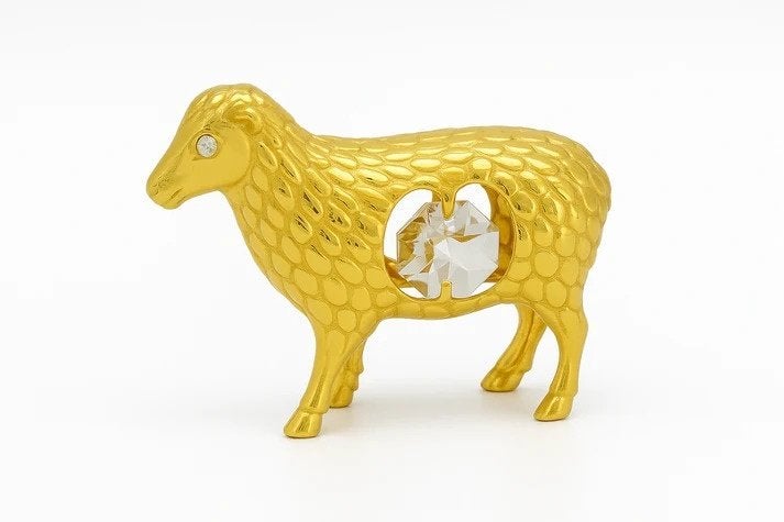 Décorations en cristal plaqué or 24 carats, 31,95€ chacune !, Neuf, Moderne, Métal, Doré