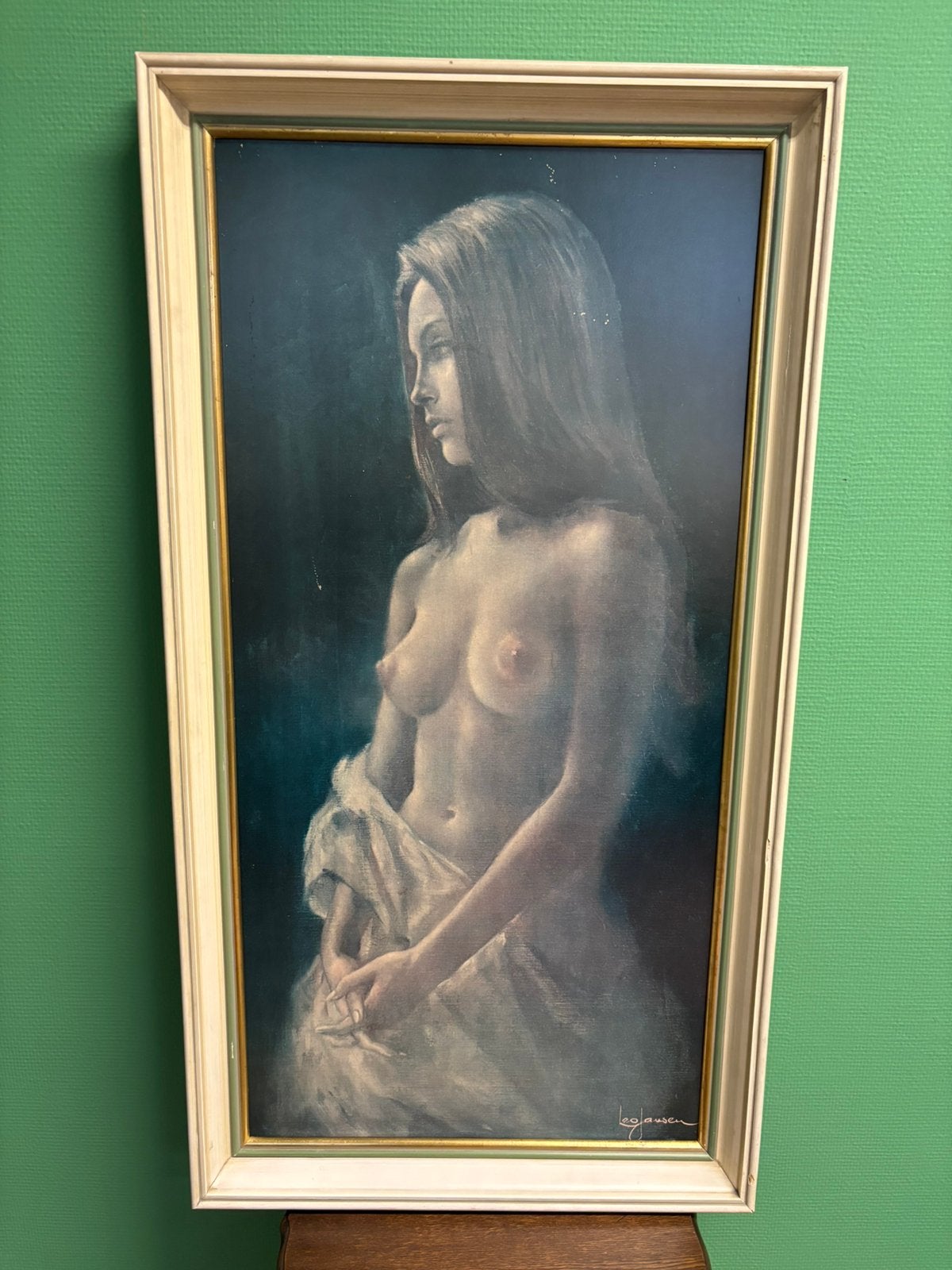Vintage Zeefdruk Naakte vrouw gesigneerd Leo.Jansen, Ophalen of Verzenden, Vintage, Gesigneerd