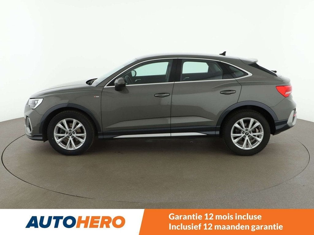 Audi Q3 35 TDI S line (bj 2020, automaat), Auto's, Audi, Gebruikt, Leder, 150 pk, Zilver of Grijs