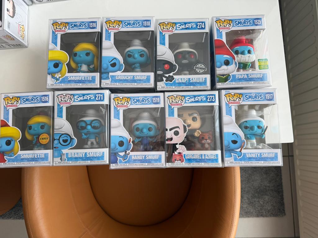 Funko pop Schtroumpfs tous avec protection, Collections, Enlèvement, Comme neuf