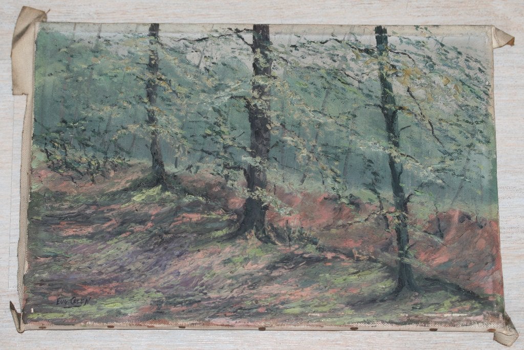 Eugene Celen - Oude schilderij olie op doek, Antiek en Kunst, Ophalen of Verzenden, Gesigneerd, Landschap, Doek