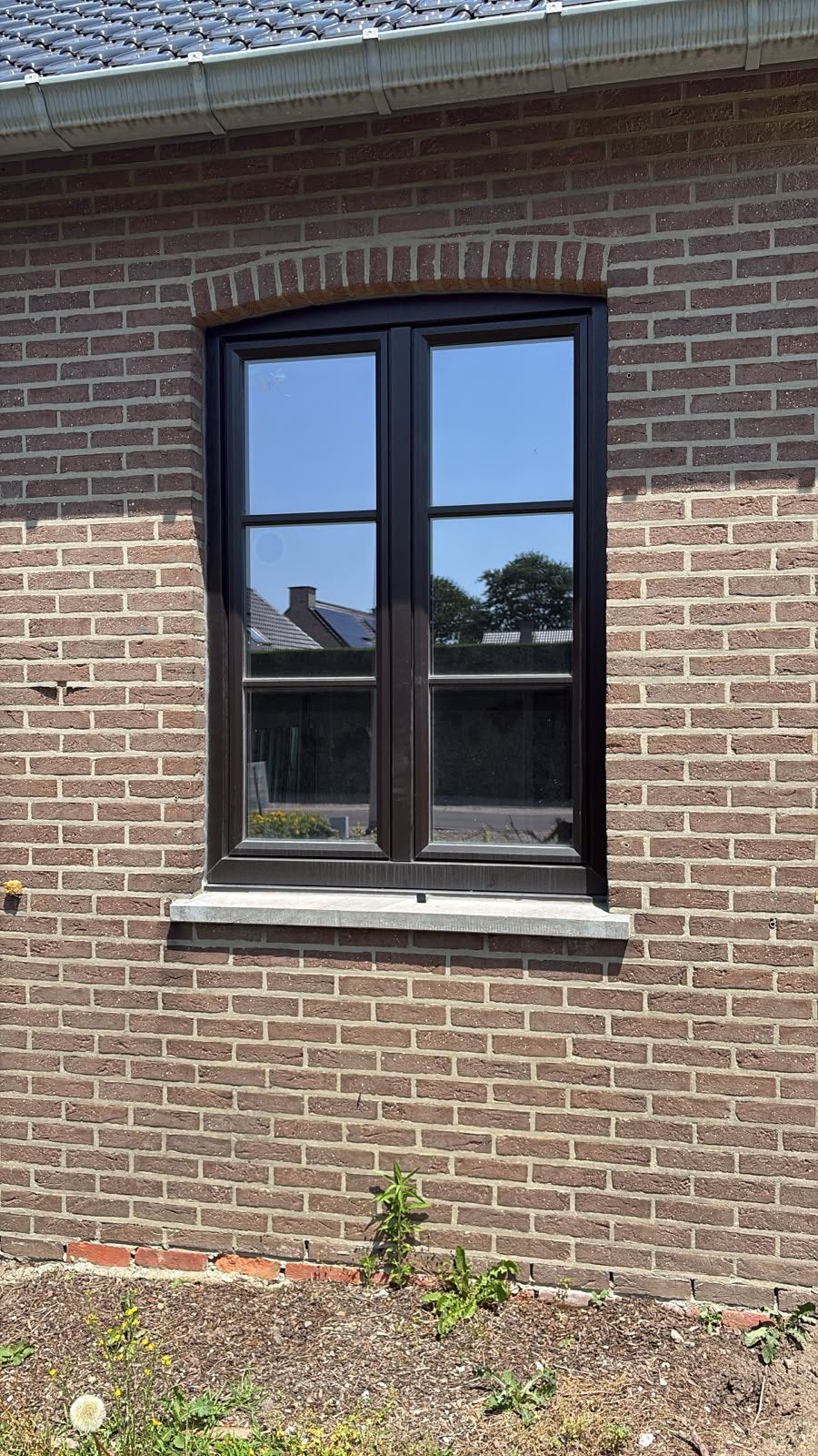 Lot zware/donkerbruine ramen (Profel), Doe-het-zelf en Bouw, Glas en Ramen, Nieuw, Gevelraam of Ruit, 120 tot 160 cm, 120 tot 160 cm