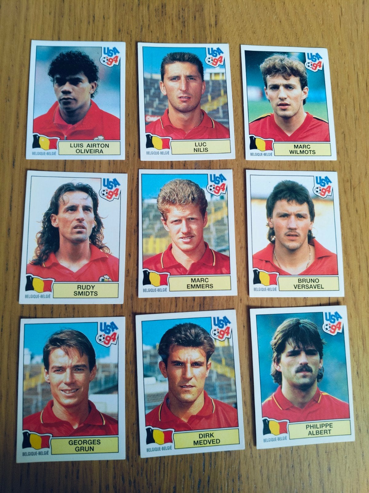 9 Panini stickers rode duivels WK USA 1994, Ophalen of Verzenden