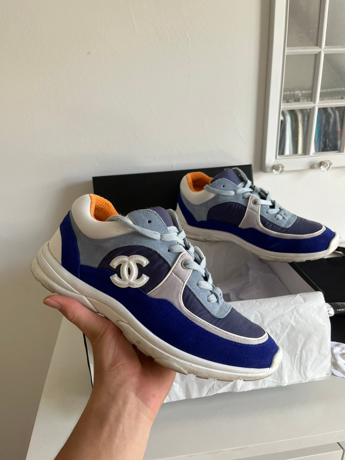 Chanel runner sneaker maat 45, Kleding | Heren, Schoenen, Blauw, Ophalen of Verzenden, Zo goed als nieuw, Sneakers