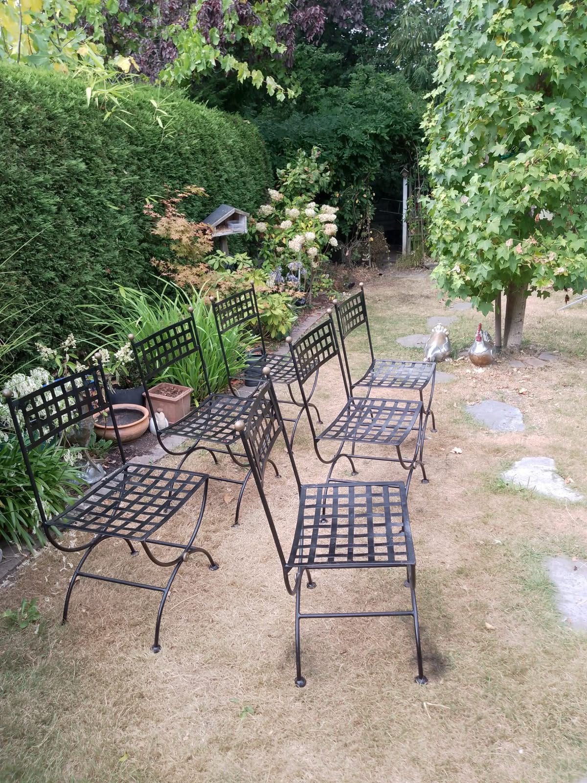6 ijzeren tuinstoelen, Tuin en Terras, Tuinstoelen, Ophalen, Gebruikt