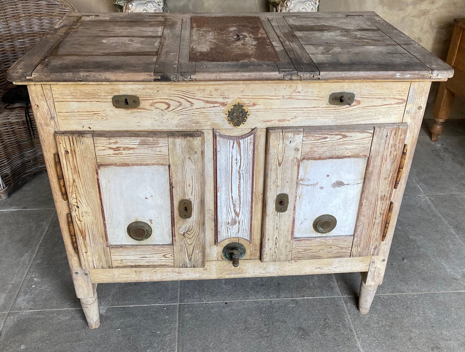 Oude antieke frigo koelkast, Antiquités & Art, Enlèvement