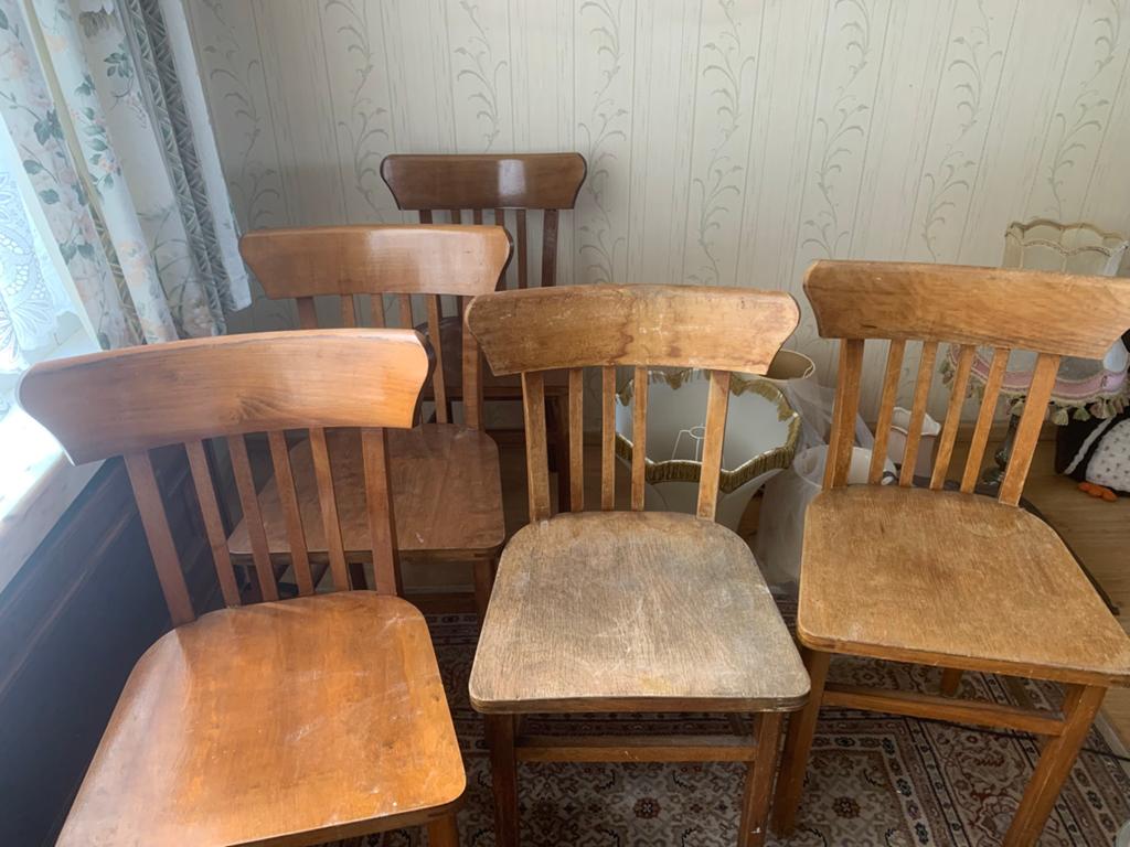 Vintage stoelen, Huis en Inrichting, Stoelen, Ophalen, Gebruikt, Bruin, Vintage