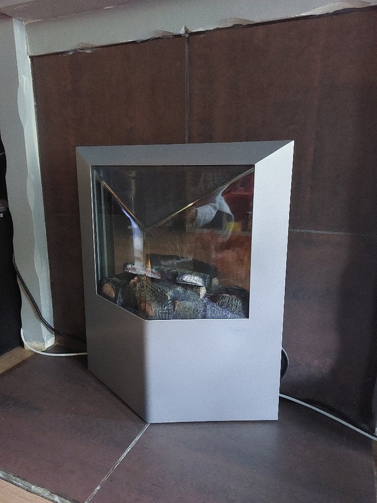 Mooi sierhaardje in abstracte stijl, Huis en Inrichting, Haarden, Ophalen, Zo goed als nieuw, Vrijstaande haard, Elektrische haard
