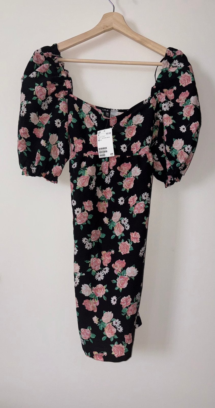 Robe noire fleurie neuve avec étiquette – coupe féminine, Kleding | Dames, Jumpsuits, Nieuw, Maat 42/44 (L), Meerkleurig, Ophalen of Verzenden